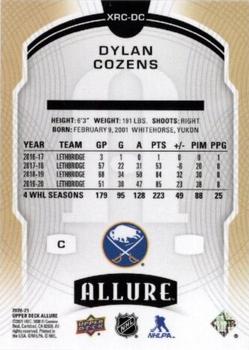 2020-21 Upper Deck Allure - Extended Rookies #XRC-DC Dylan Cozens Back