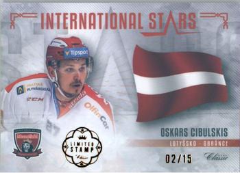 2019-20 OFS Classic - International Stars Limited Stamp #IS-OCI Oskars Cibuļskis Front