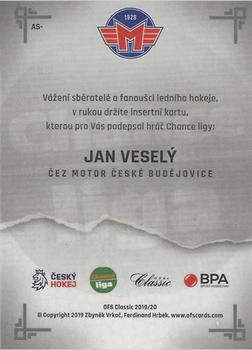 2019-20 OFS Classic Chance liga - Authentic Signature #AS-JVE Jan Vesely Back