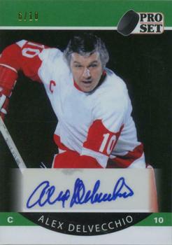 2020-21 Pro Set Memories - 1990-91 Hockey Autographs Green #A90-AD1 Alex Delvecchio Front