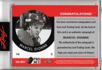 2020-21 Pro Set Memories - 1990-91 Hockey Autographs Green #A90-MD1 Marcel Dionne Back
