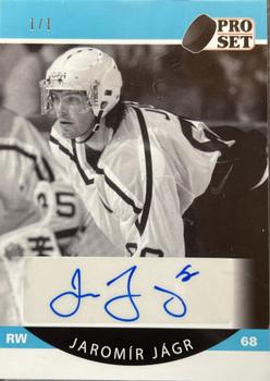 2020-21 Pro Set Memories - 1990-91 Hockey Autographs Navy #A90-JJ1 Jaromír Jágr Front