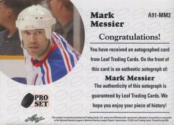2020-21 Pro Set Memories - 1991-92 Hockey Autographs Black #A91-MM2 Mark Messier Back