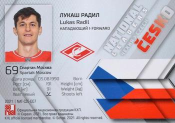 2021 Sereal KHL Collection - National Leaders #NAT-CZE-007 Lukas Radil Back