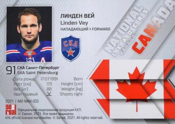 2021 Sereal KHL Collection - National Leaders #NAT-NAM-003 Linden Vey Back