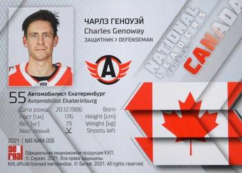 2021 Sereal KHL Collection - National Leaders #NAT-NAM-006 Charles Genoway Back