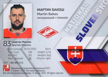 2021 Sereal KHL Collection - National Leaders #NAT-WRL-016 Martin Bakos Back