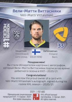 2021 Sereal KHL Collection - Autograph #FST-A80 Veli-Matti Vittasmaki Back
