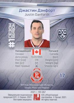 2021 Sereal KHL Collection - Blue #FST-057 Justin Danforth Back
