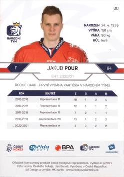 2020-21 Moje karticky Czech Ice Hockey Team #30 Jakub Pour Back