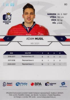 2020-21 Moje karticky Czech Ice Hockey Team - Rainbow #80 Adam Musil Back