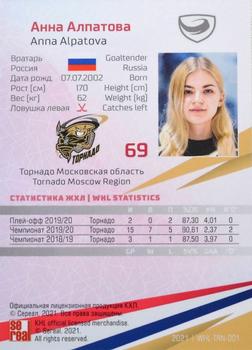 2021 Sereal KHL Collection - WHL Silver #WHL-TRN-001 Anna Alpatova Back