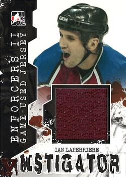 2015-16 In The Game Final Vault - 2013-14 In The Game Enforcers II Instigators Game Used Jersey Black (Copper Vault Stamp) #IM-12 Ian Laperriere Front