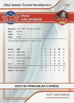 2017-18 Premium Cards WSM Liga #013 Peter Galambos Back