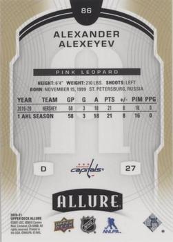 2020-21 Upper Deck Allure - Pink Leopard #86 Alexander Alexeyev Back