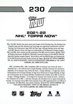 2021-22 Topps Now Stickers #230 Tony DeAngelo Back