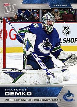 2021-22 Topps Now Stickers #289 Thatcher Demko Front