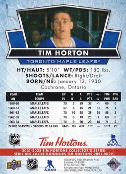 2021-22 Upper Deck Tim Hortons #1 Tim Horton Back