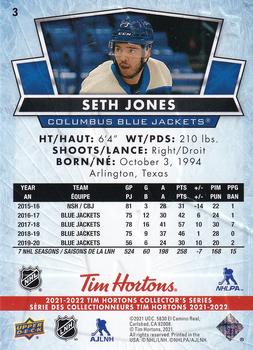 2021-22 Upper Deck Tim Hortons #3 Seth Jones Back
