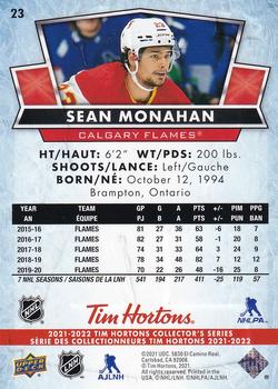 2021-22 Upper Deck Tim Hortons #23 Sean Monahan Back