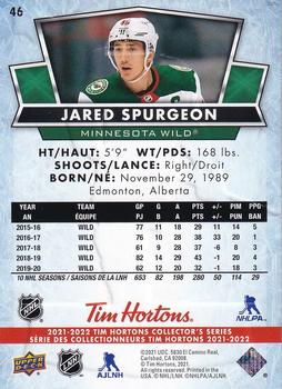 2021-22 Upper Deck Tim Hortons #46 Jared Spurgeon Back