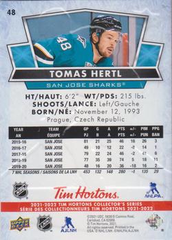 2021-22 Upper Deck Tim Hortons #48 Tomas Hertl Back