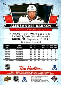 2021-22 Upper Deck Tim Hortons #60 Aleksander Barkov Back