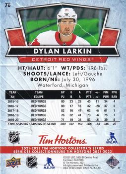 2021-22 Upper Deck Tim Hortons #76 Dylan Larkin Back
