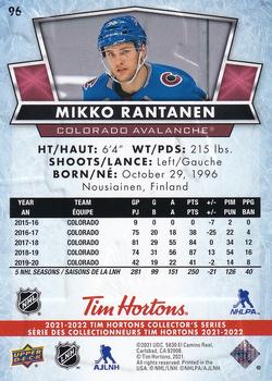2021-22 Upper Deck Tim Hortons #96 Mikko Rantanen Back