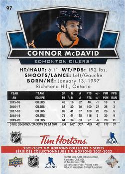 2021-22 Upper Deck Tim Hortons #97 Connor McDavid Back
