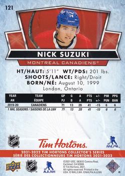 2021-22 Upper Deck Tim Hortons #121 Nick Suzuki Back