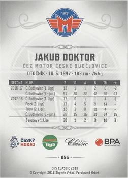 2018-19 OFS Chance Liga - Expo Brno #55 Jakub Doktor Back