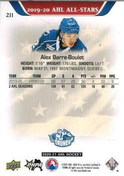 2020-21 Upper Deck AHL - Red #211 Alex Barre-Boulet Back
