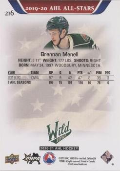 2020-21 Upper Deck AHL - Red #216 Brennan Menell Back