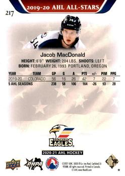 2020-21 Upper Deck AHL - Gold #217 Jacob MacDonald Back