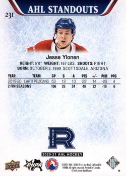 2020-21 Upper Deck AHL - Gold #231 Jesse Ylonen Back