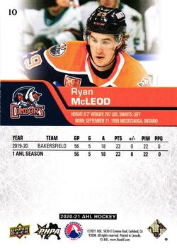 2020-21 Upper Deck AHL - UD Exclusives #10 Ryan McLeod Back