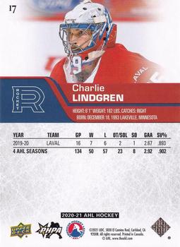 2020-21 Upper Deck AHL - UD Exclusives #17 Charlie Lindgren Back