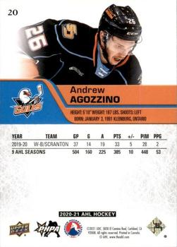 2020-21 Upper Deck AHL - UD Exclusives #20 Andrew Agozzino Back
