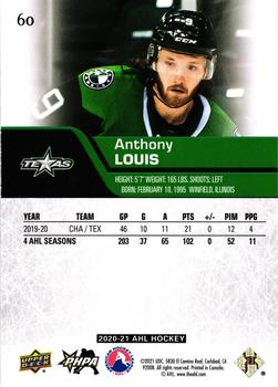 2020-21 Upper Deck AHL - UD Exclusives #60 Anthony Louis Back
