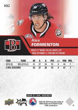 2020-21 Upper Deck AHL - UD Exclusives #102 Alex Formenton Back