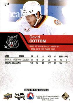 2020-21 Upper Deck AHL - UD Exclusives #170 David Cotton Back