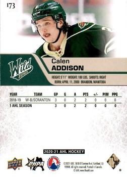 2020-21 Upper Deck AHL - UD Exclusives #173 Calen Addison Back