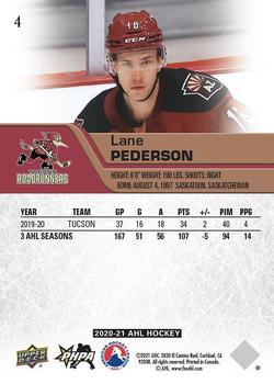 2020-21 Upper Deck AHL - UD High Gloss #4 Lane Pederson Back