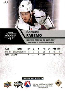 2020-21 Upper Deck AHL - UD High Gloss #168 Samuel Fagemo Back