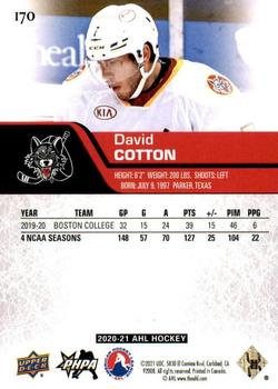 2020-21 Upper Deck AHL - UD High Gloss #170 David Cotton Back