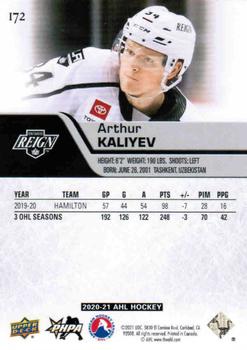 2020-21 Upper Deck AHL - UD High Gloss #172 Arthur Kaliyev Back