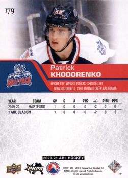 2020-21 Upper Deck AHL - UD High Gloss #179 Patrick Khodorenko Back