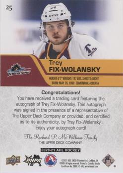 2020-21 Upper Deck AHL - Autographs #25 Trey Fix-Wolansky Back