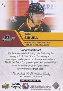 2020-21 Upper Deck AHL - Autographs #89 Tyler Sikura Back